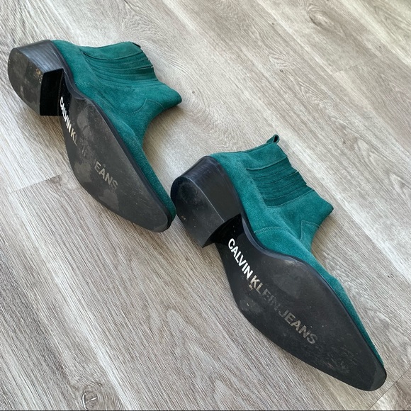Calvin Klein Barbara Bootie In Green Suede - Picture 6 of 7